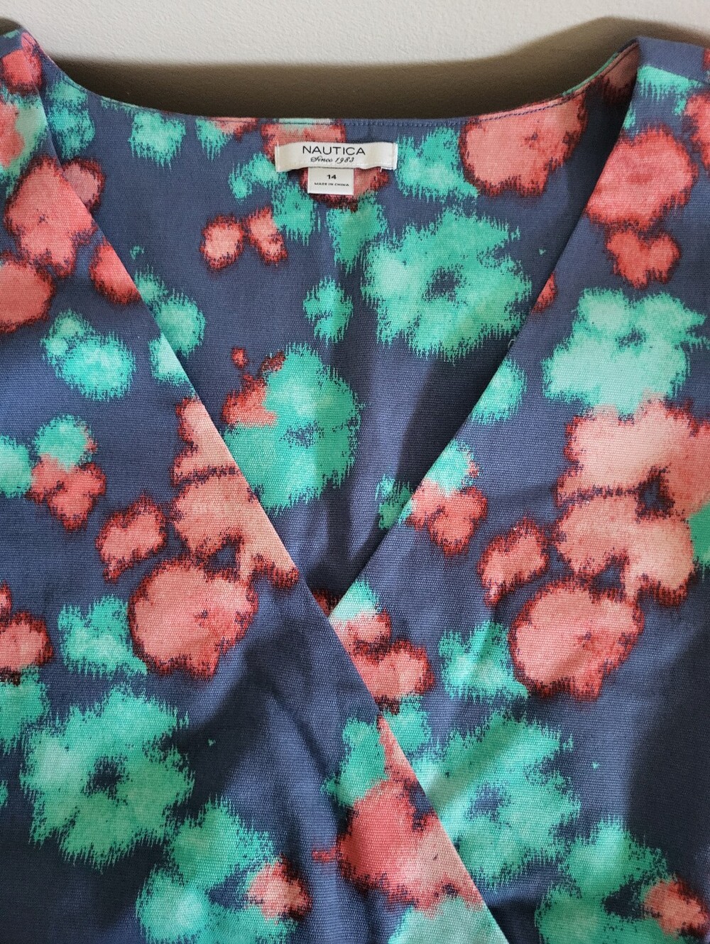 Nautica Cotton Print Sheath Dress Size 14 NWT - Picture 8 of 10